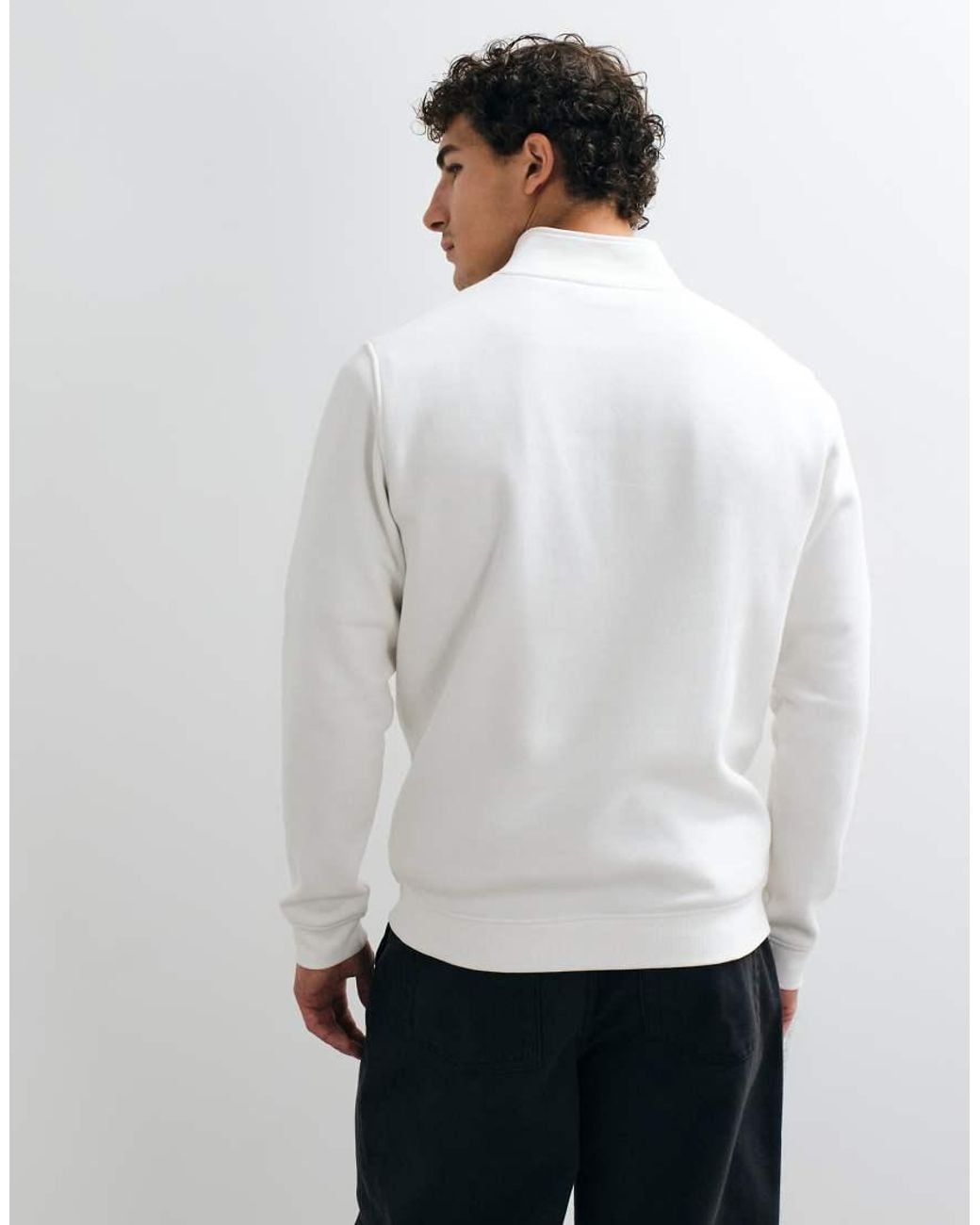ASOS White Essentials Quarter Zip Sweatshirt for men