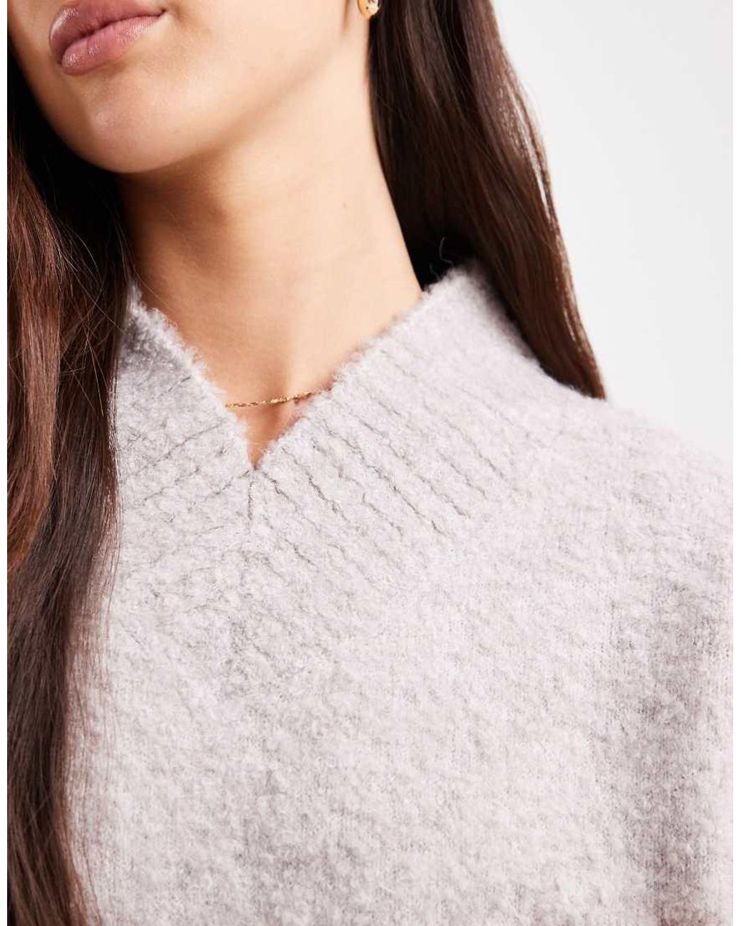 ASOS Gray Longline V Neck Jumper