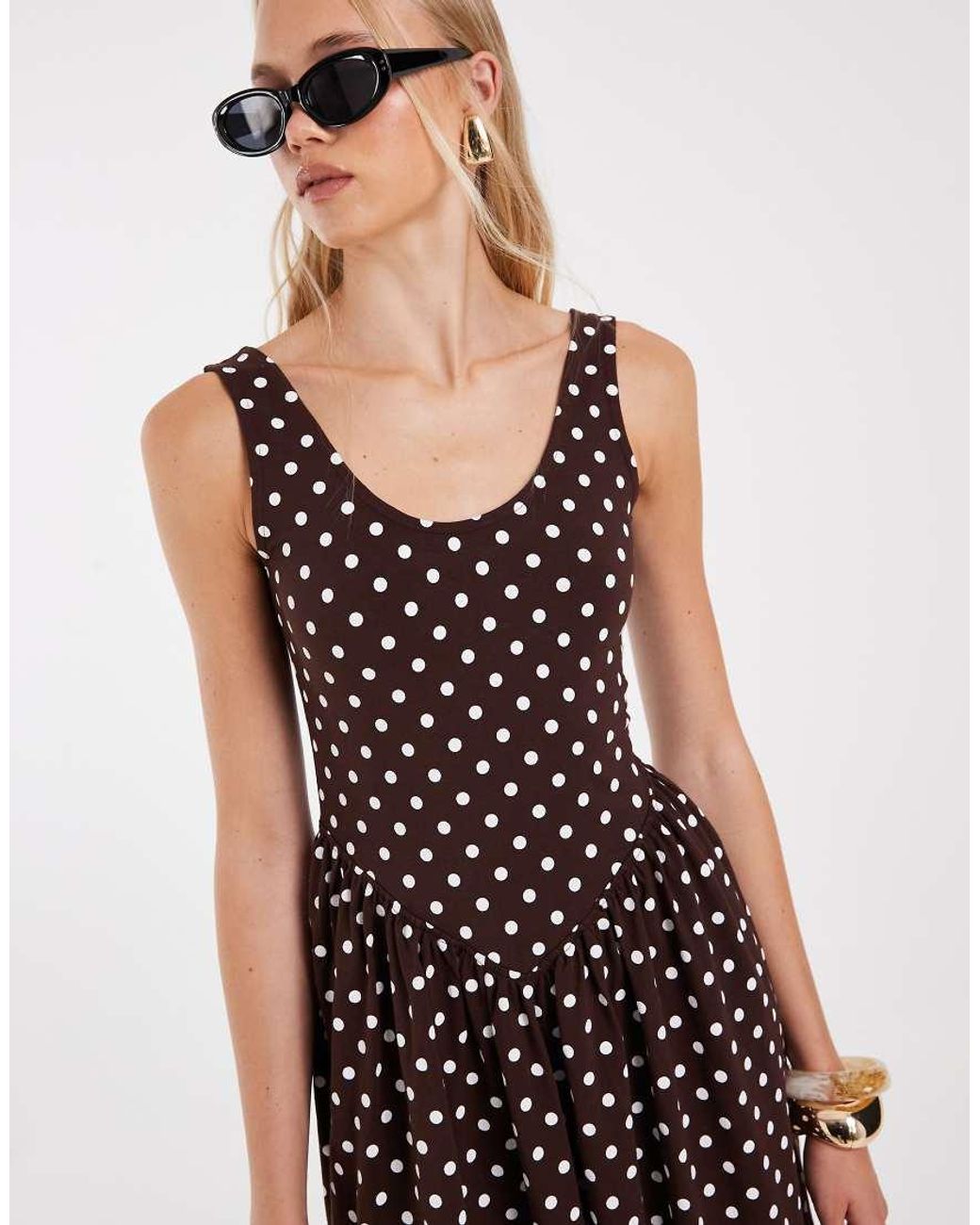 ASOS Multicolor Polka Dot Midi Dress