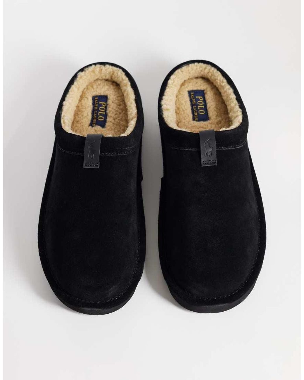 Polo Ralph Lauren Black Reade Suede Clog Slipper for men