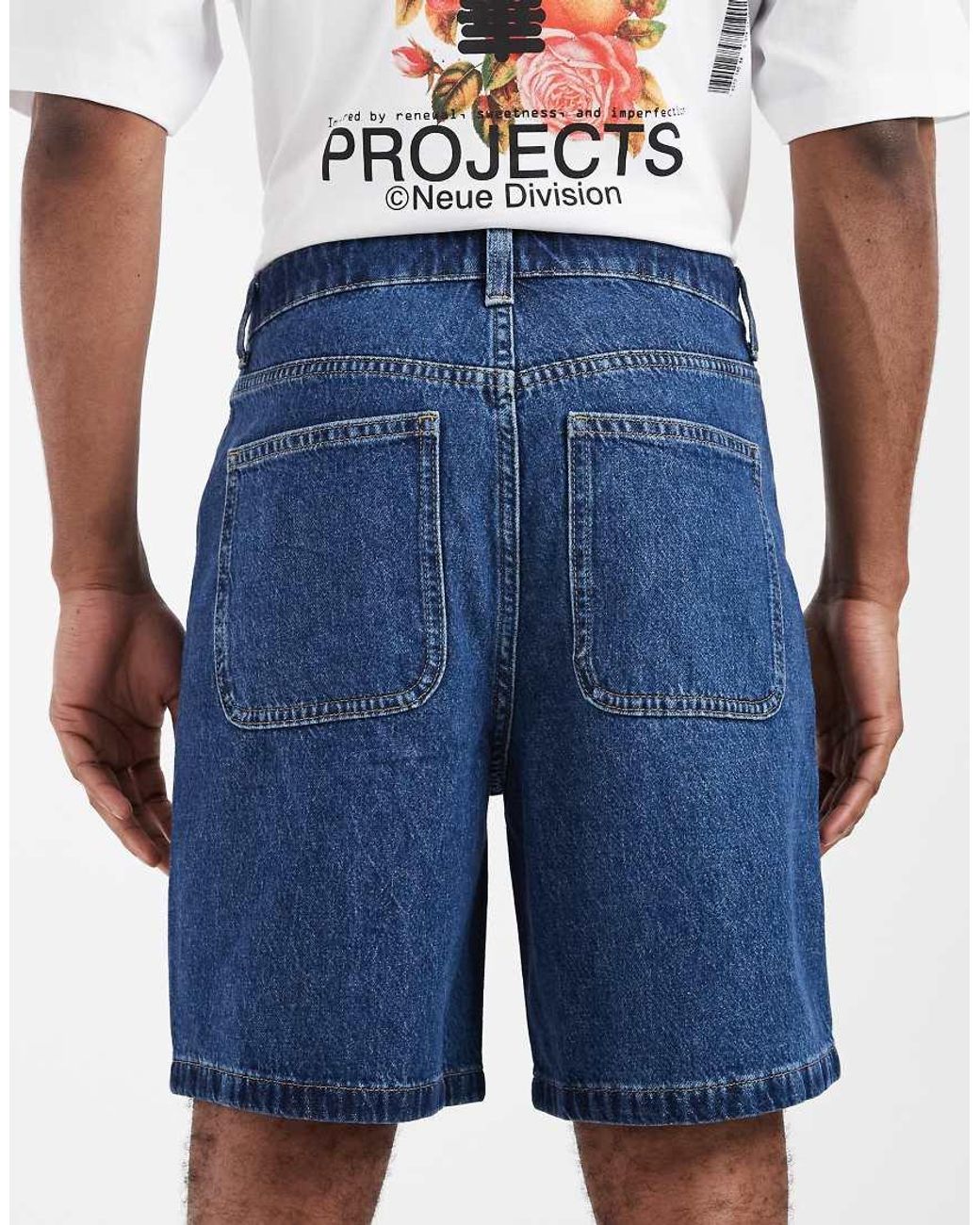 ASOS Blue Circular Design Collection Denim Jorts for men