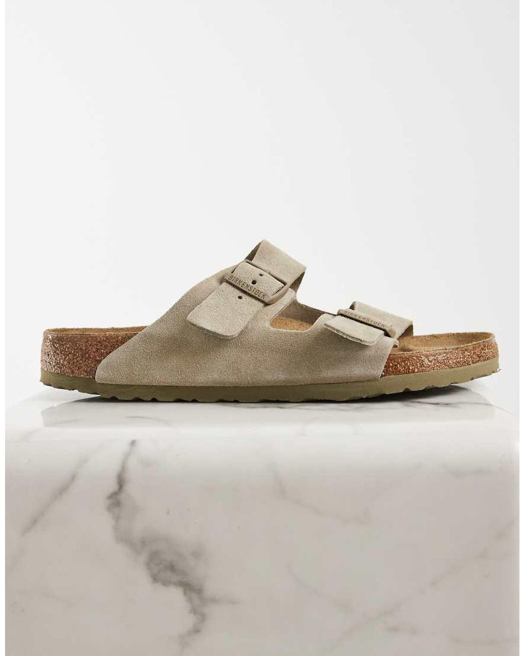 Birkenstock Natural Arizona Suede Sandals