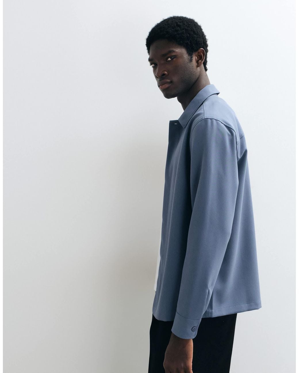 ASOS Blue Smart Overshirt With Concealed Placket for men