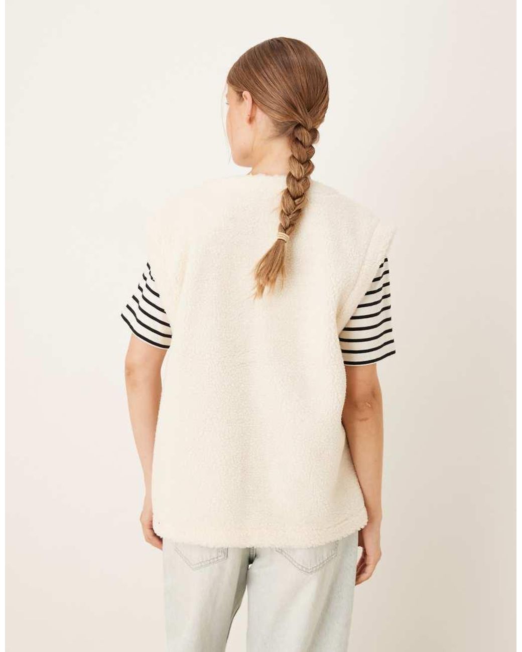 ASOS Natural Borg Fleece Gilet