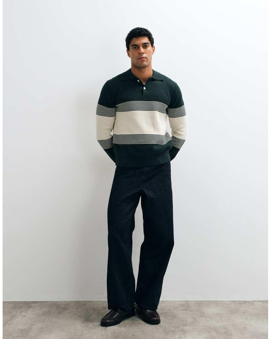 SELECTED Blue 100% Cotton Knitted Polo for men