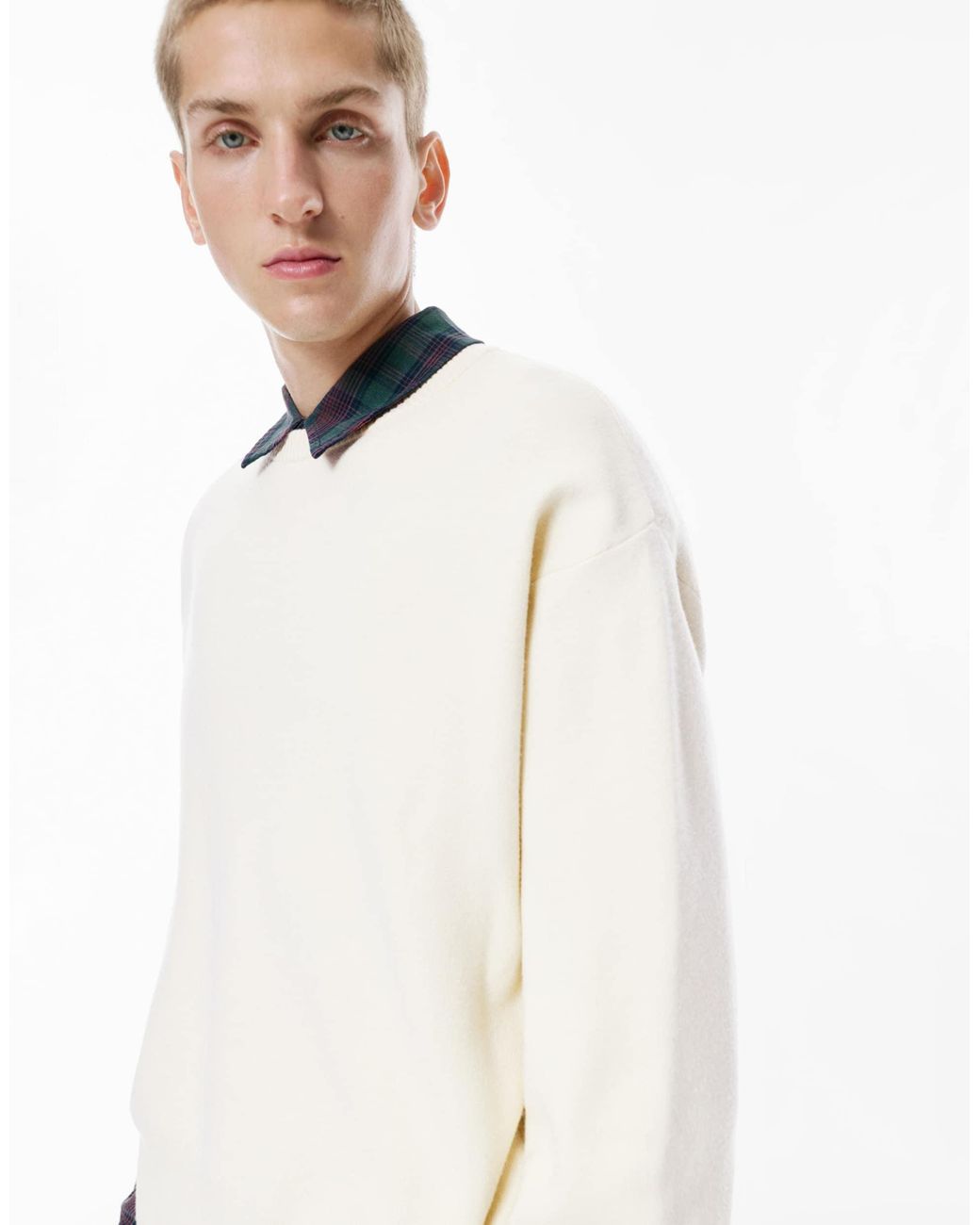 Pull en maille douce - cassé Pull&Bear pour homme en coloris White