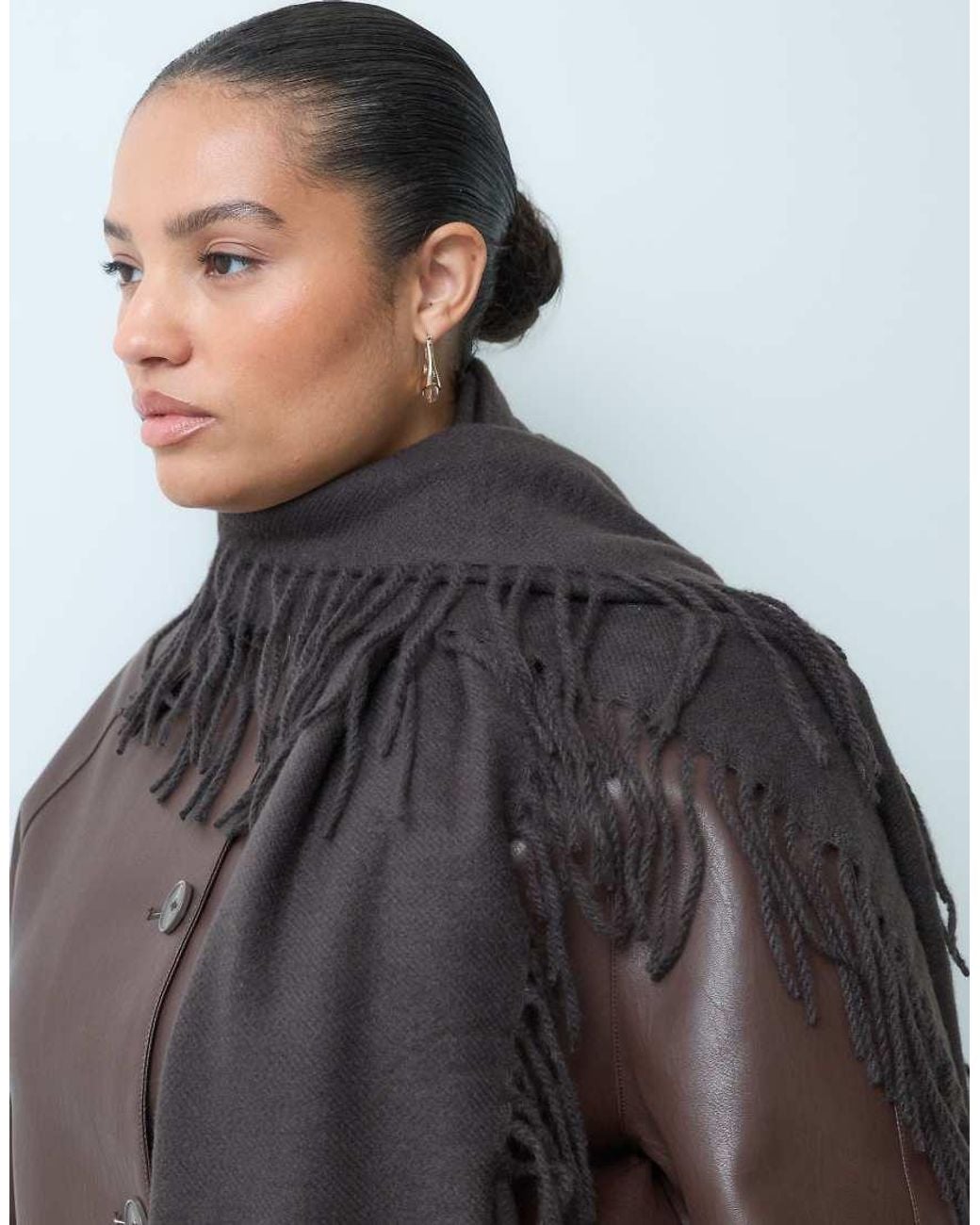 Vero Moda Brown All Over Fringing Detail Scarf