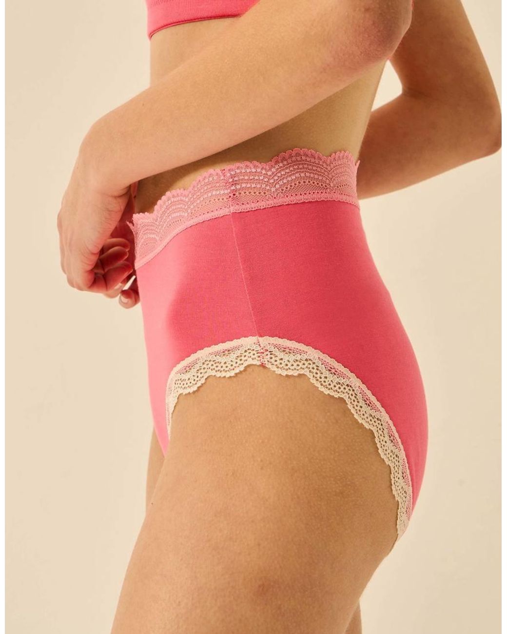 Stripe & Stare Pink High Rise Knicker Four Pack