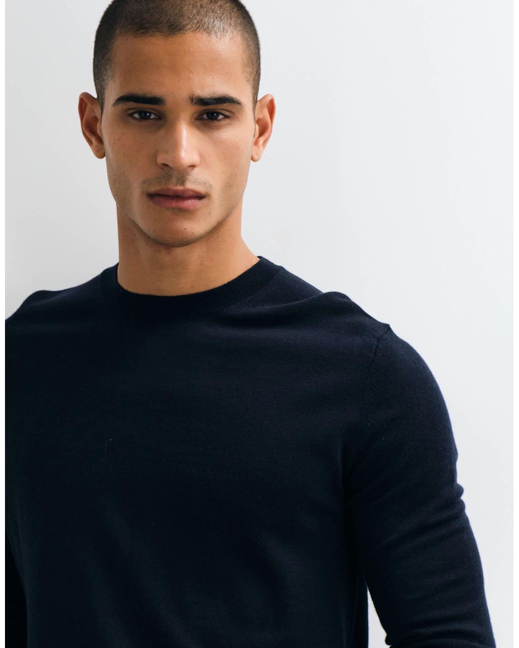 Mango Blue Wool Look Sweater for men