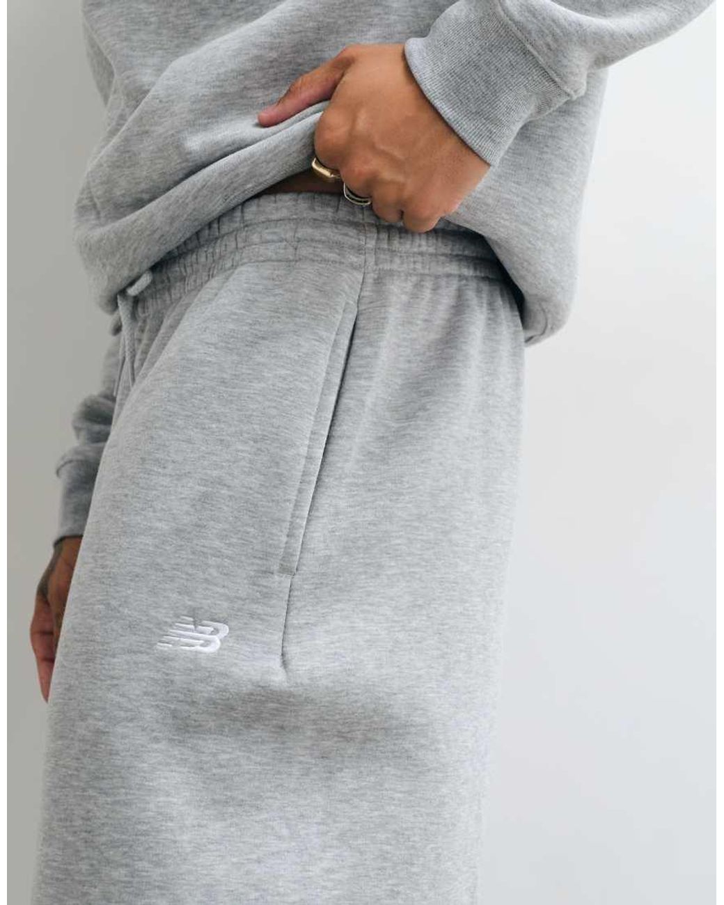 New Balance Gray Sport Essentials Fleece Trackpant for men