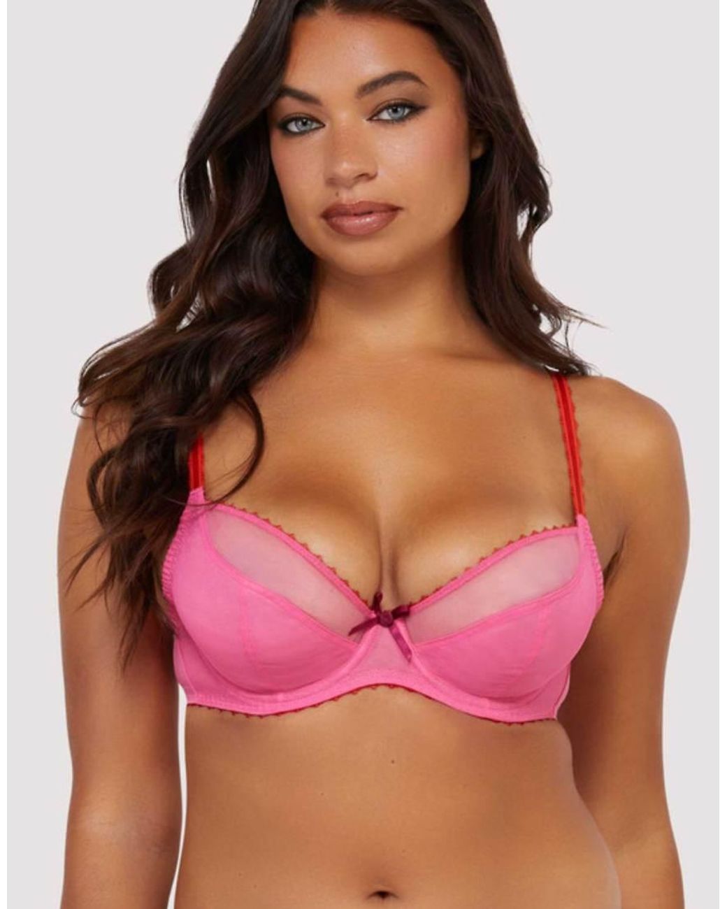 Playful Promises Red Grace Supportive Plunge Net Bra