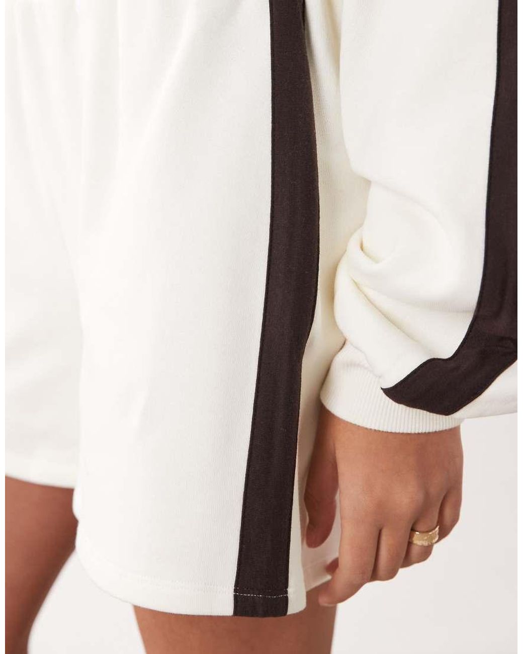 ASOS Natural Co-ord Shorts With Side Stripe