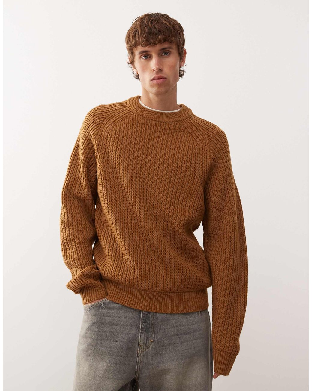 Pull en maille - taupe Collusion pour homme en coloris Brown