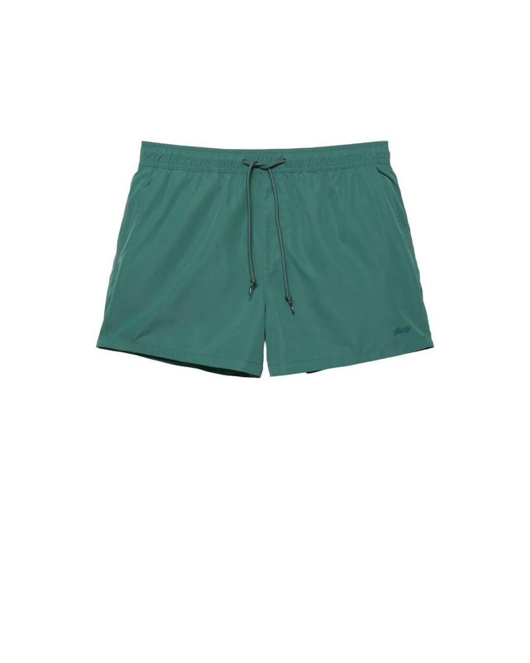 Pull&Bear Green Basic Swimming Trunks for men