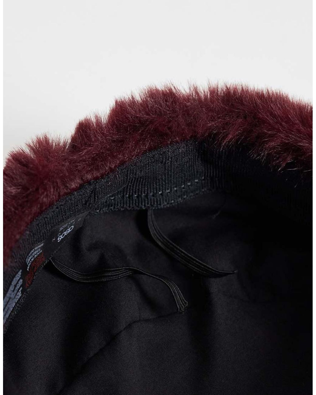 ASOS Red Faux Fur Pillbox Hat