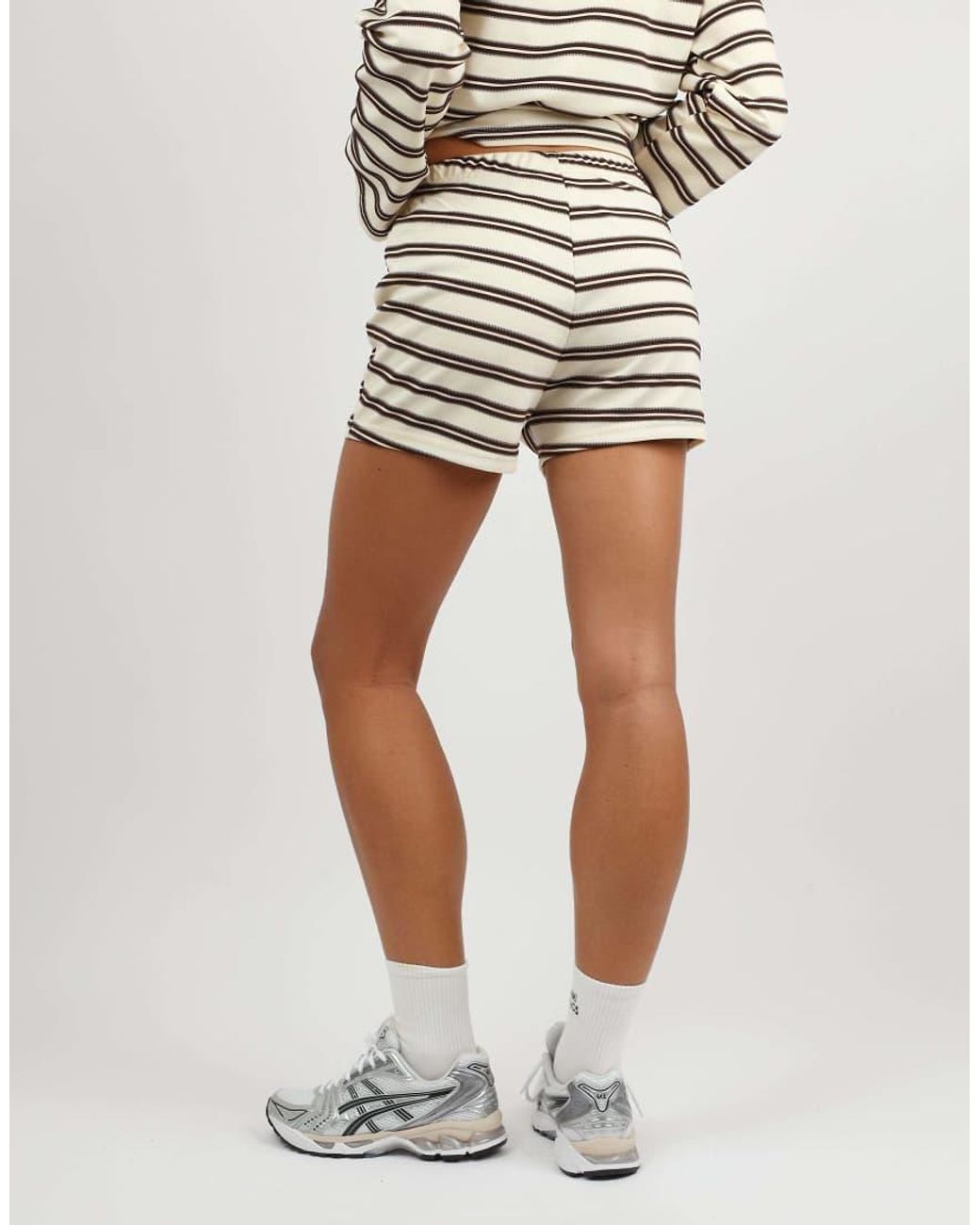 SIMMI White Melissa Thin Stripe Mini Shorts