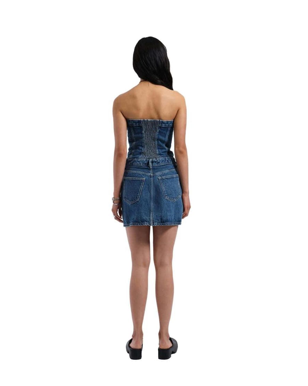 Dr. Denim Blue Carlisle Strapless Denim Mini Dress
