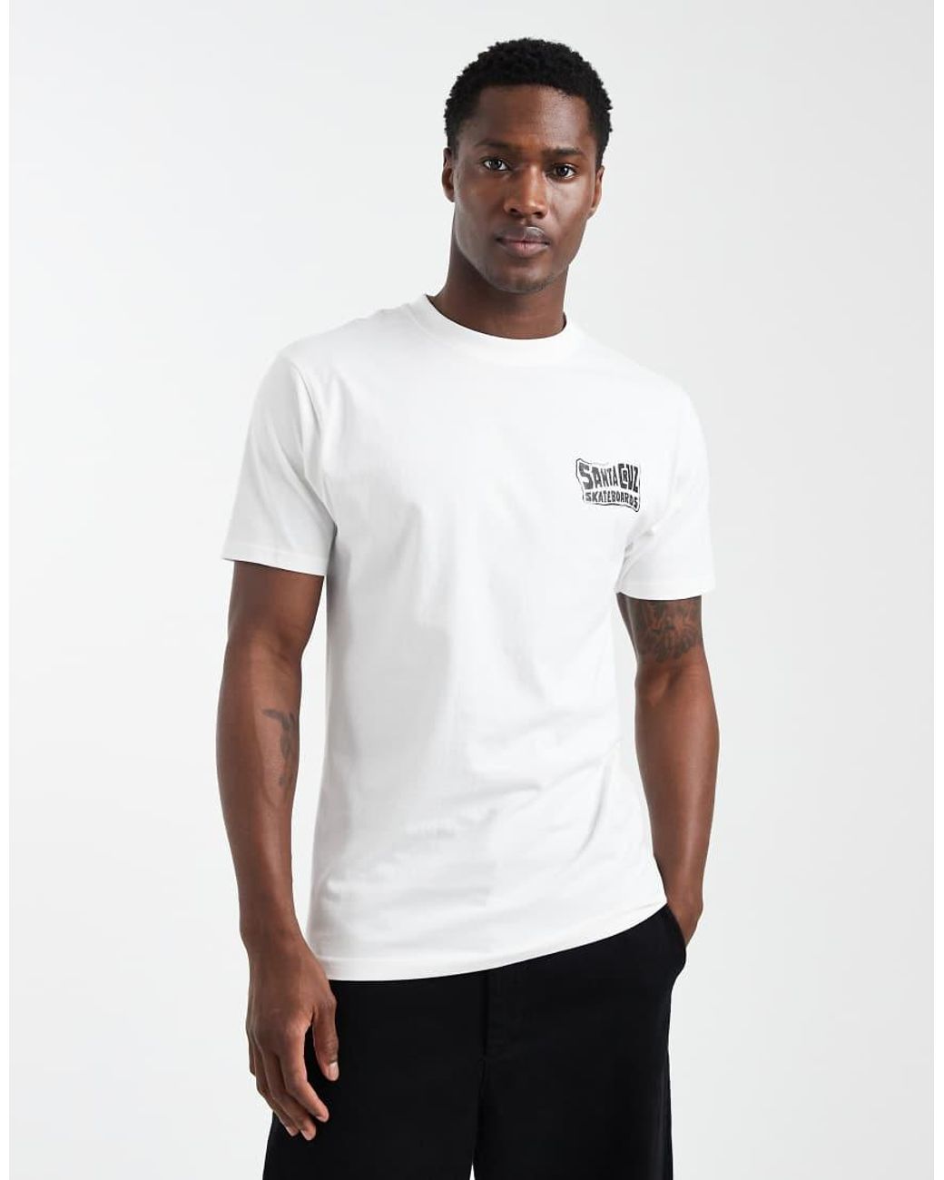 Santa Cruz White Collage Hand Back Print T-Shirt for men