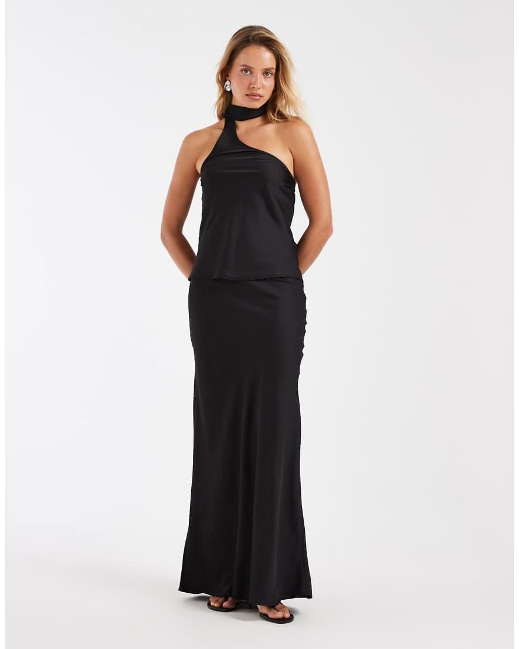 ONLY Black Scarf Detail One Shoulder Top