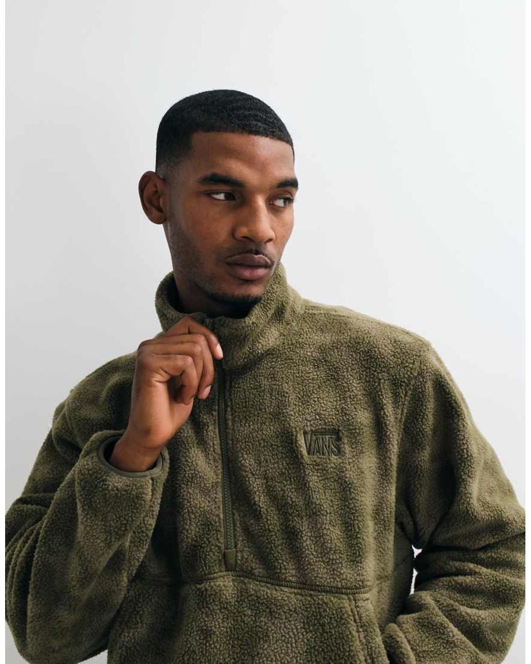 Vans Green Shepard Half-Zip Polar Fleece Quarter Zip for men