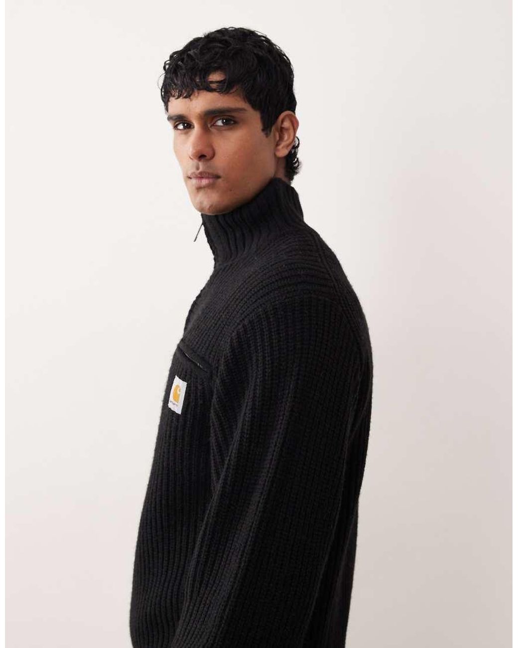 Carhartt Black Detroit Half Zip Knitted Jumper