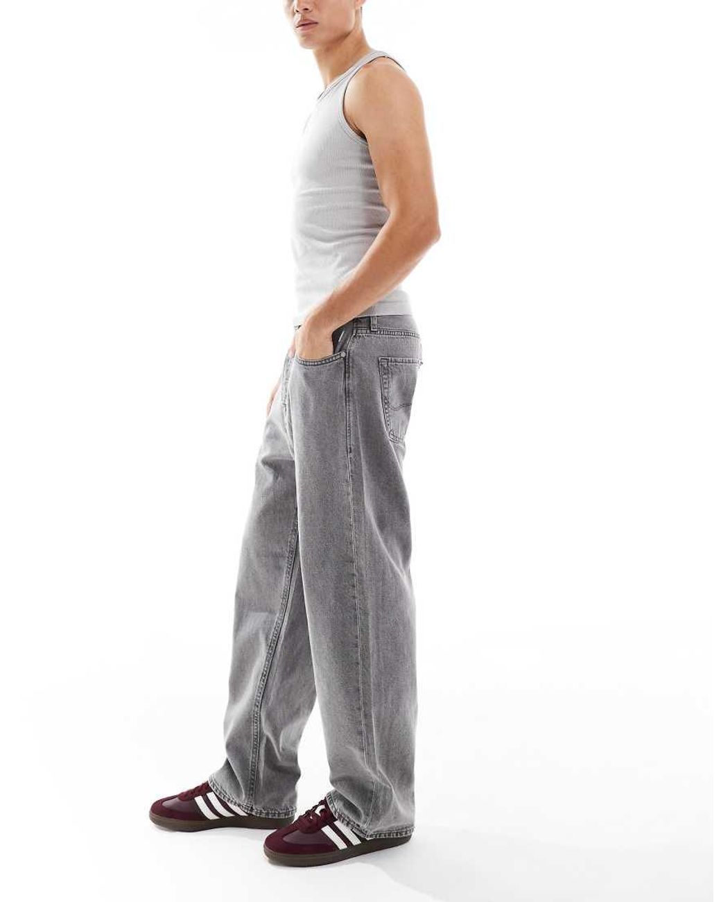 Jack & Jones Gray Alex baggy Jeans for men