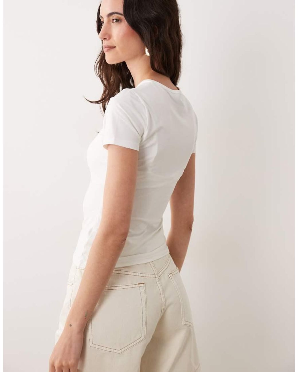 New Look White Polyamide Tee