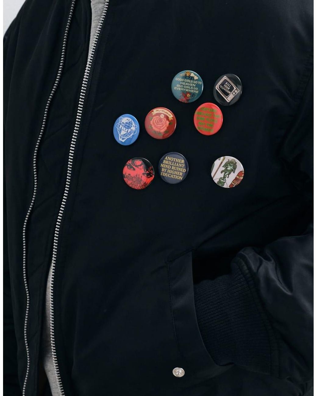 Huf Blue Flight Jacket With Back Print for men