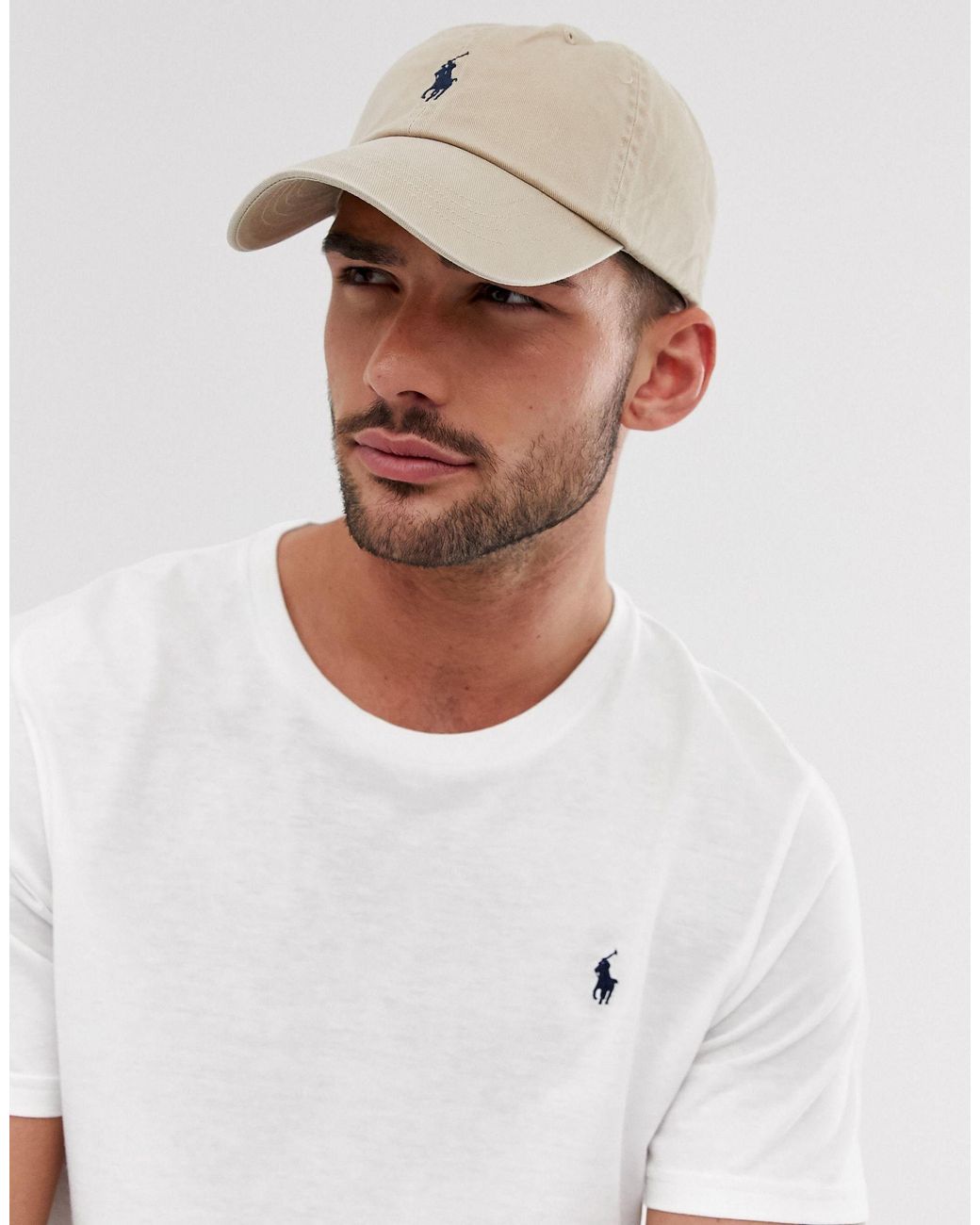 Polo Ralph Lauren Cotton Logo Baseball Cap in Beige (Natural) for Men ...