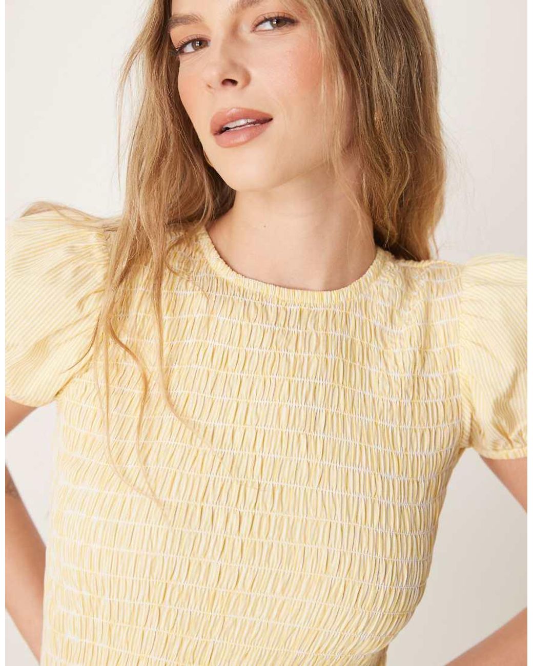 Glamorous Natural Puff Sleeve Midaxi Dress