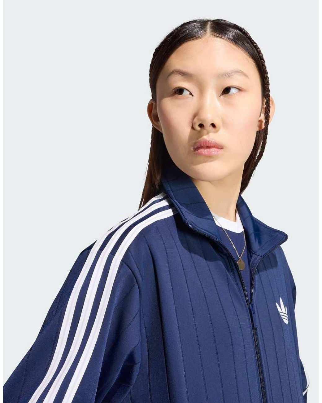 Adidas Originals Blue Pinstripe Firebird Loose Tracktop