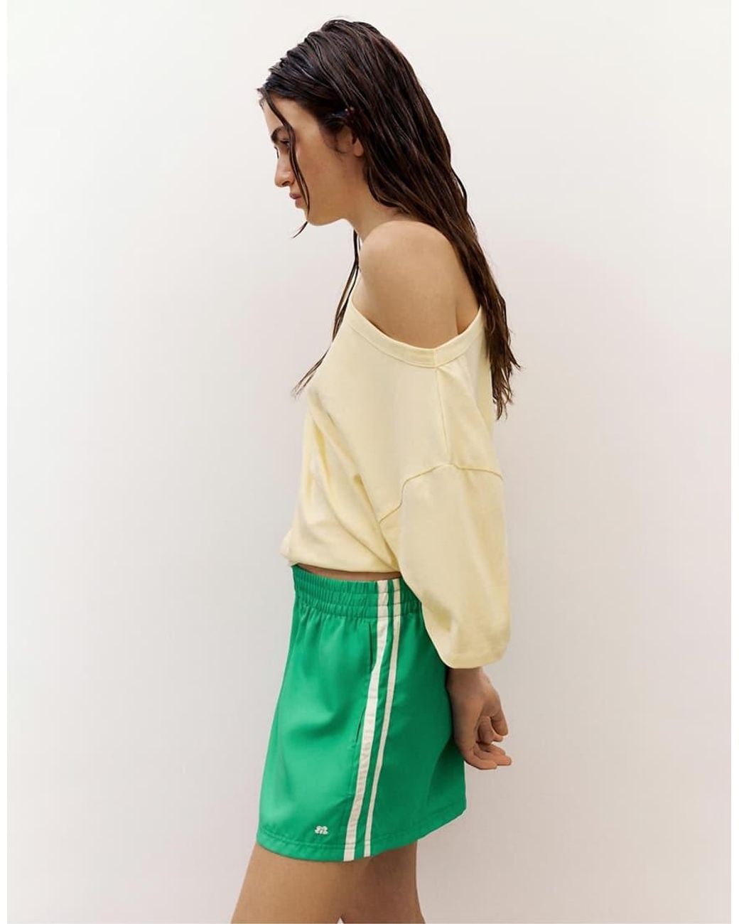 Pull&Bear Green Side-stripe Bermuda Shorts