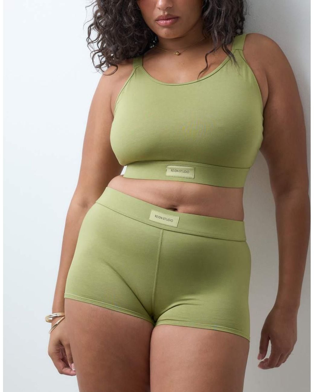 RIEN STUDIO Green Conna High Waisted Boxer Brief