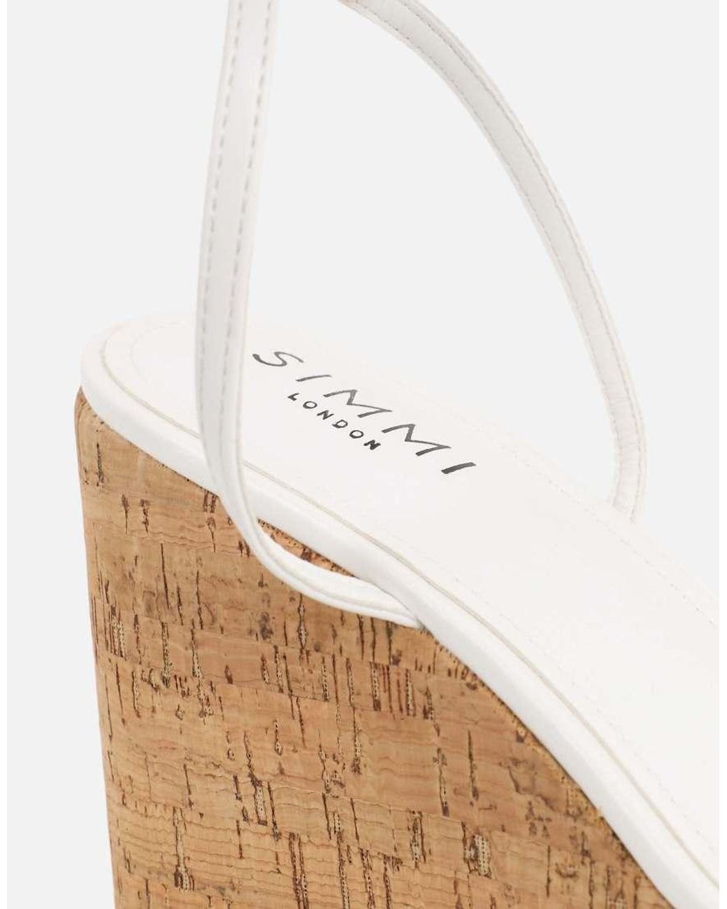 SIMMI Brown Kitty Wedge Heeled Sandals