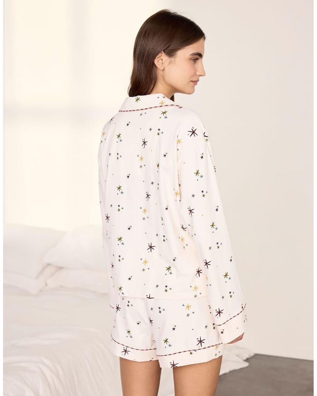 Chelsea Peers Natural Cotton Starlight Print Short Pyjama Set