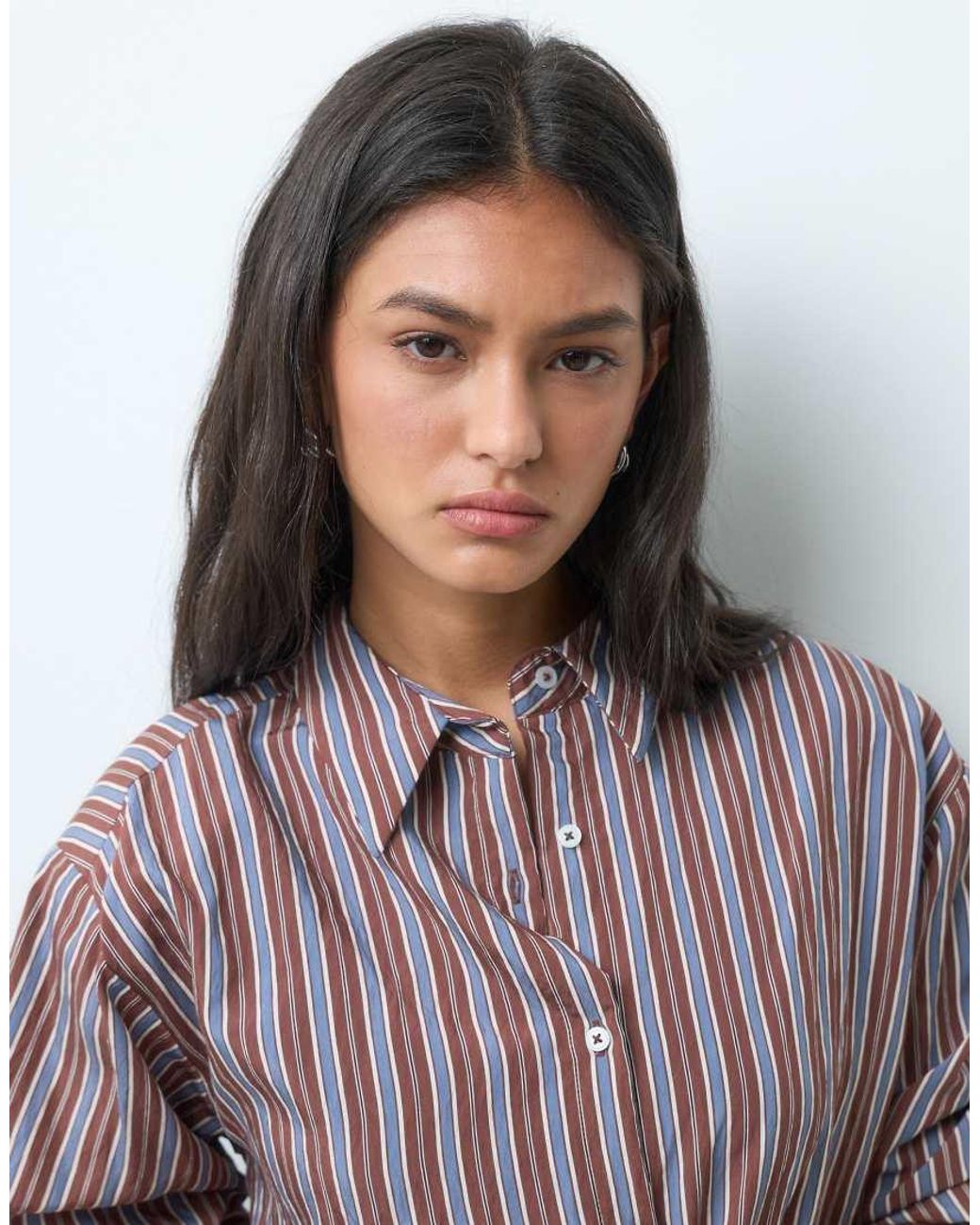 ASOS Blue Boxy Cinched Shirt