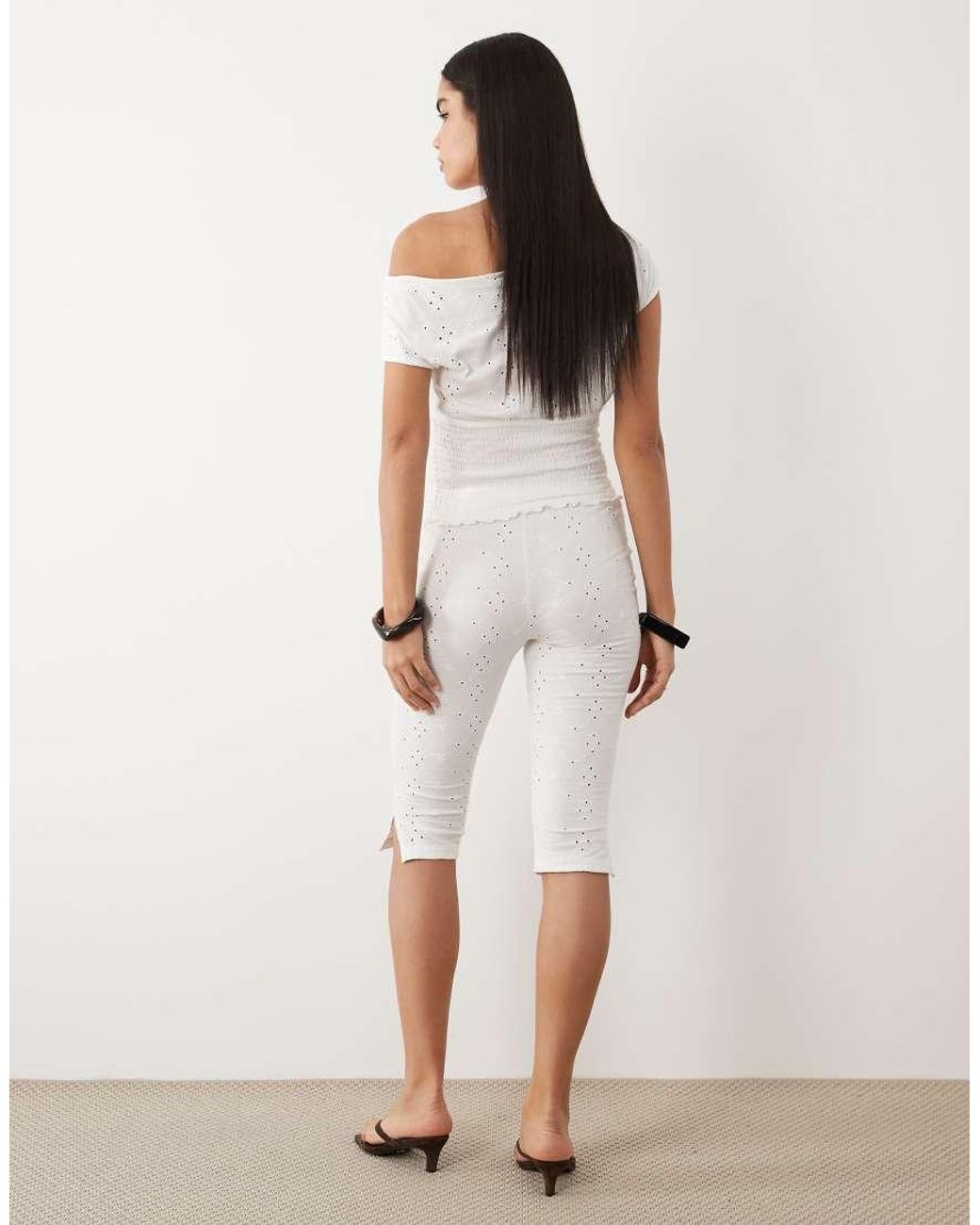 ASOS Natural Co-Ord Broderie Capri Pant