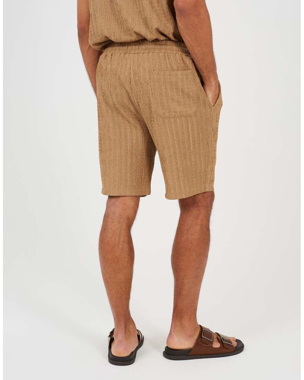 Brave Soul Natural Textured Drawcord Shorts for men