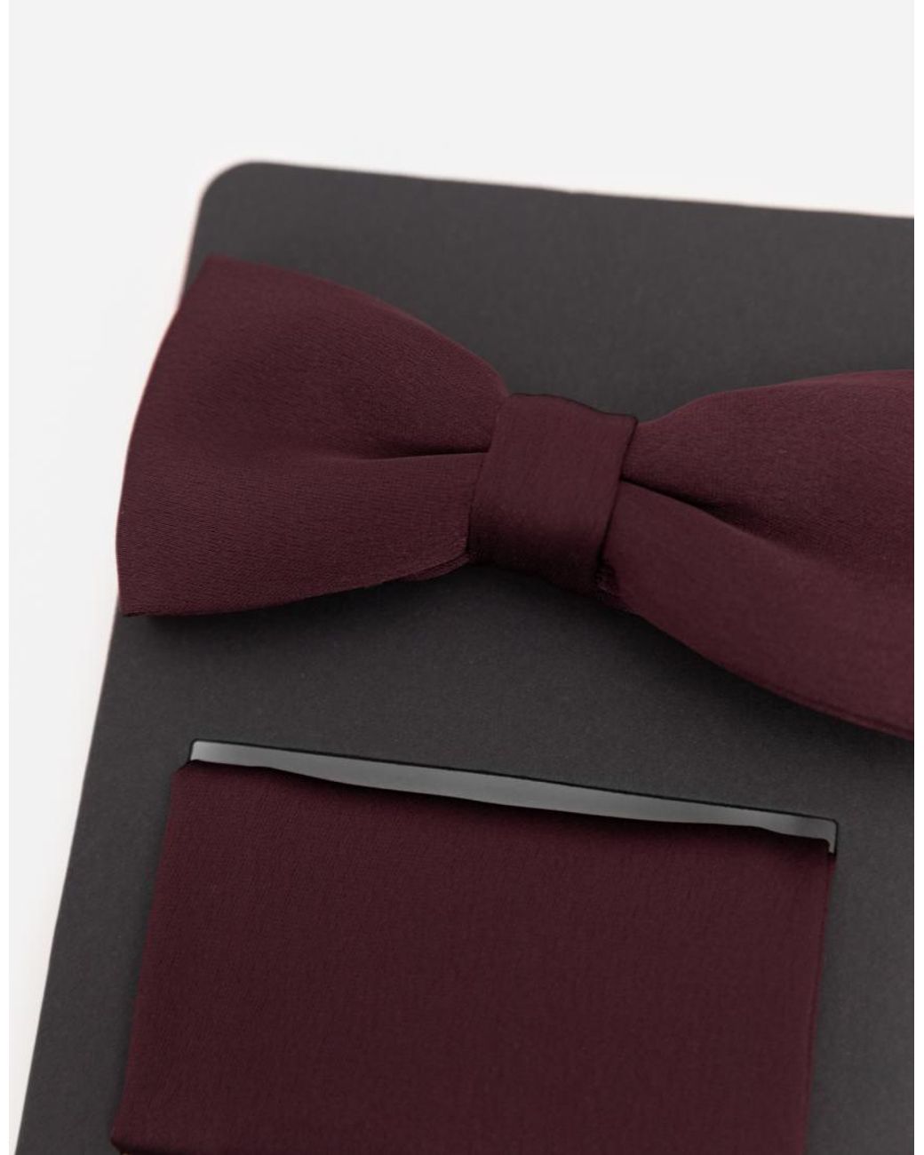 Maya Red Satin Bow Tie Pocket Square Set for men