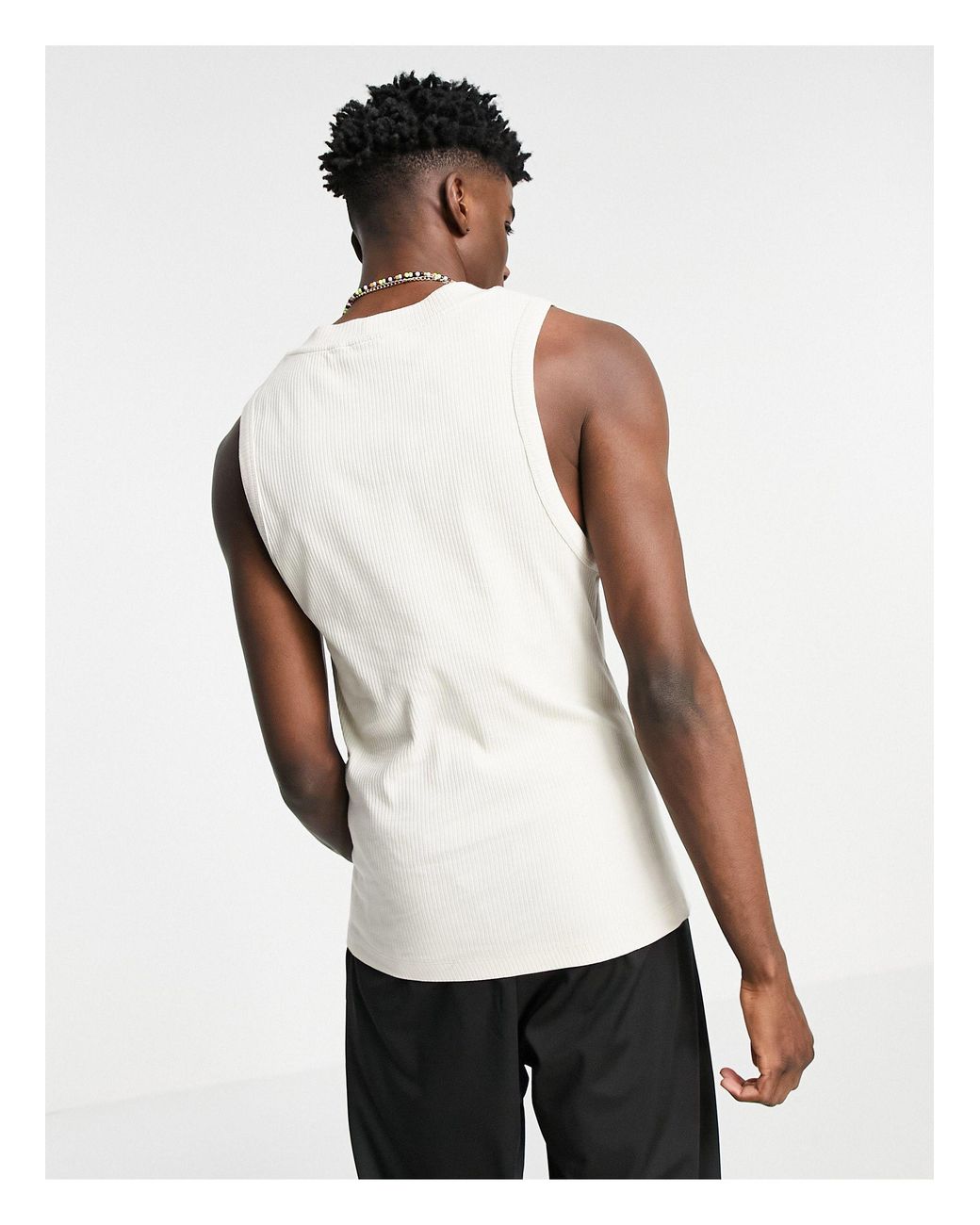 Collusion Ribbed Vest With Cut Out Detail in Brown for Men