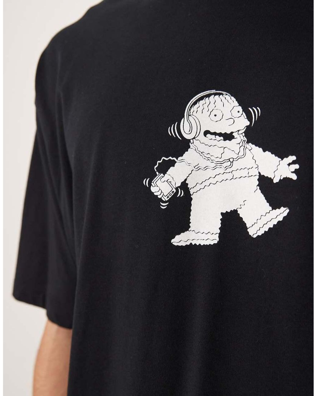 ASOS Black Oversized T-Shirt With Simpsons Print for men