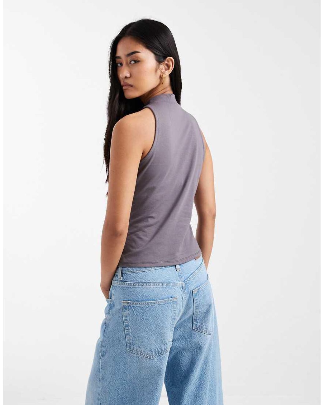 ASOS Brown Halter Top With Tie Detail
