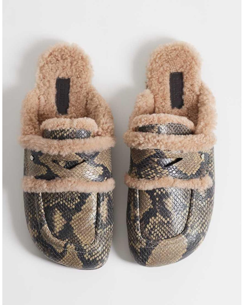 Bronx Green Jaxx-ie Slip On Furry Mules