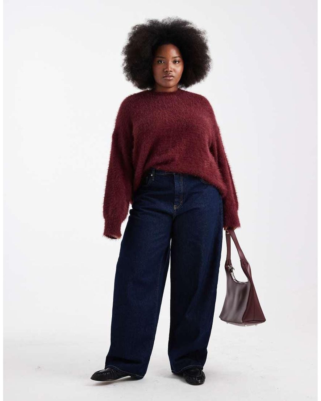 ASOS Red Asos Design Curve Knit Oversized Sweater