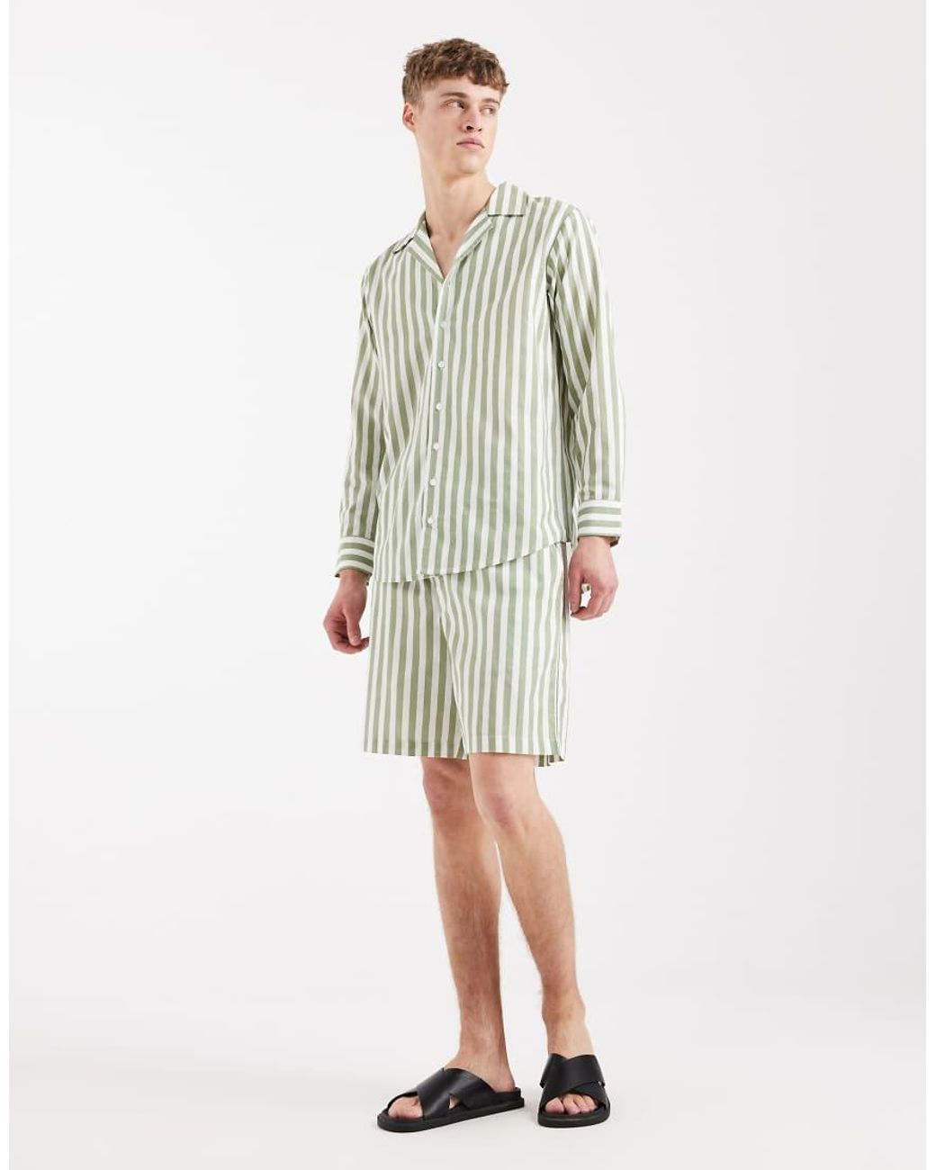 Sol Beach Gestreepte Strandshort in het White voor heren