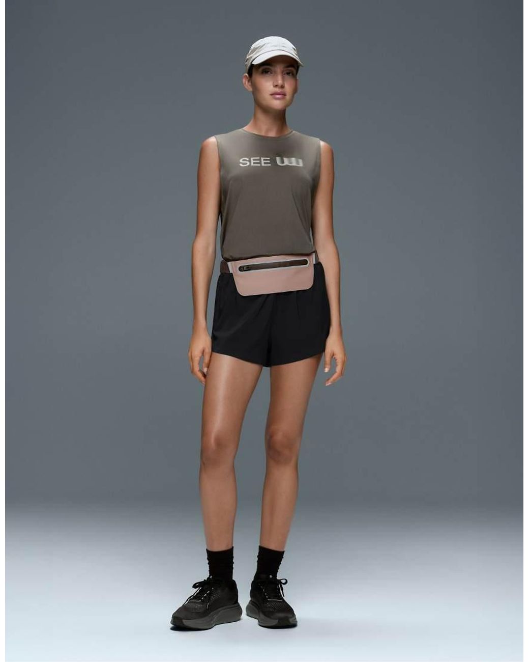 Oysho Gray Technical Sleeveless T-shirt With Text