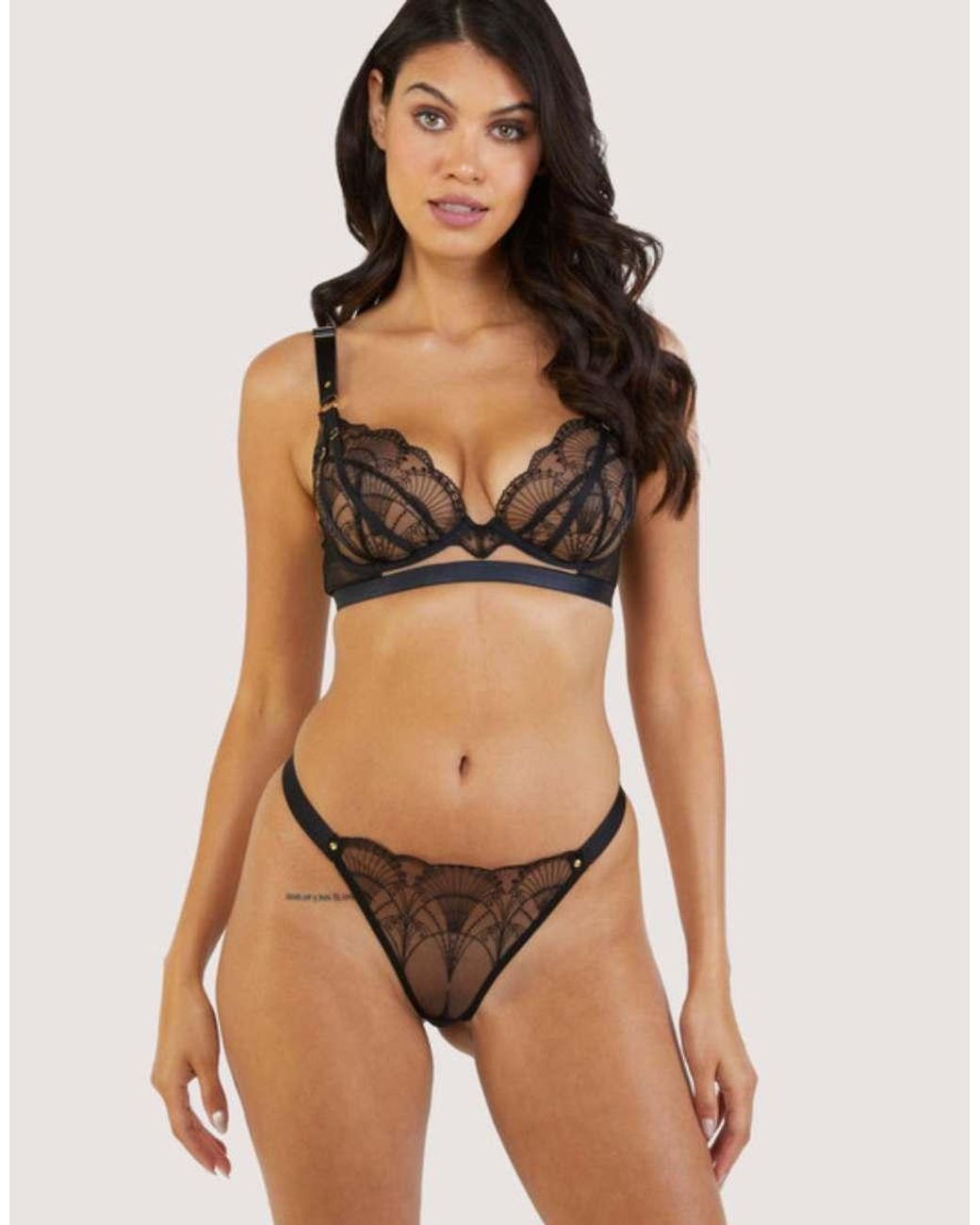 Playful Promises Brown Pippa Deco Embroidered Thong