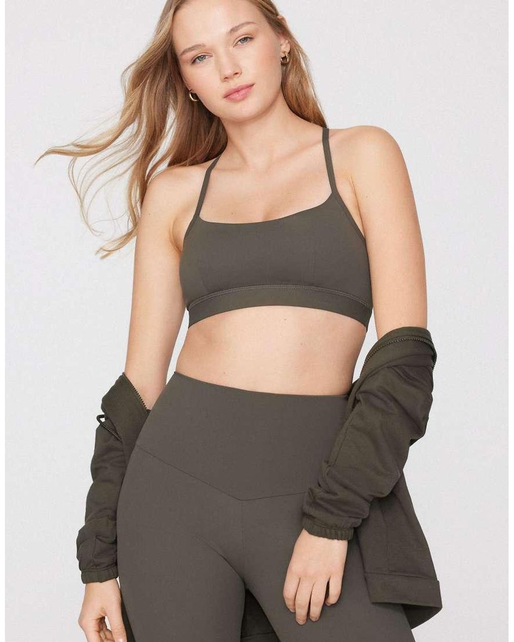Tezenis Green Spaghetti Strap Padded Short Sport Top