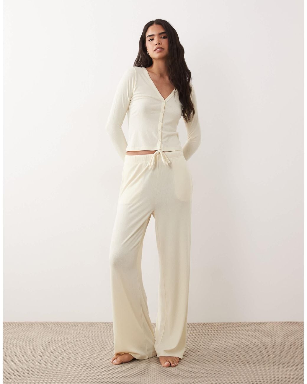 Brave Soul Natural Button Down Pyjamas