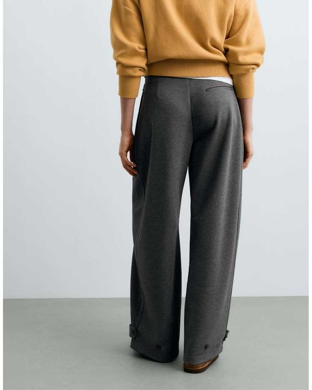 Oysho Gray Adjustable Barrel Trousers